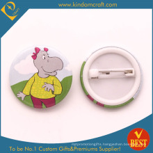 Tin Button Badge in Hippo Logo From China
